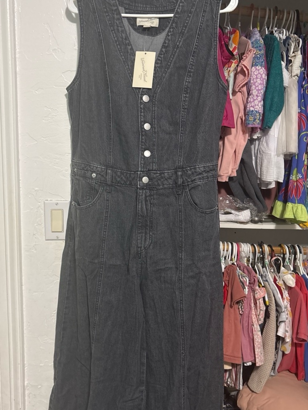 Universal Thread Washed Black Denim Jumpsuit